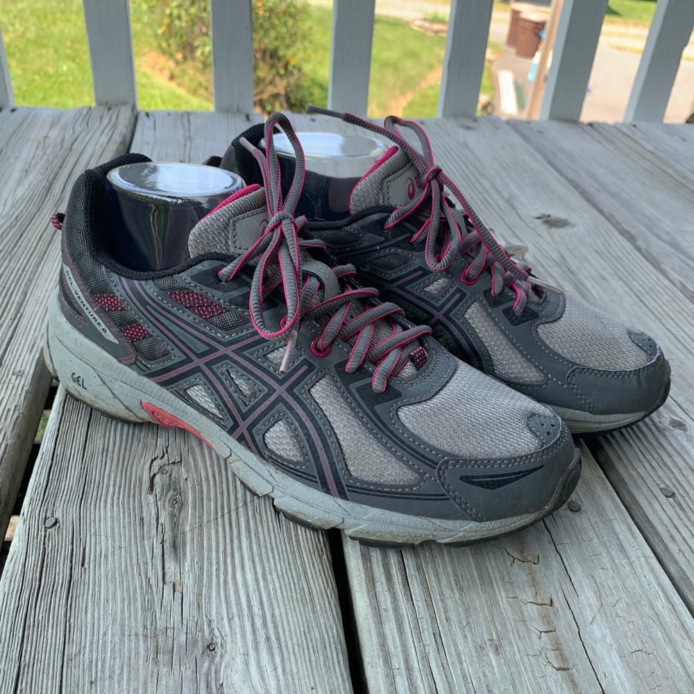 Asics Gel-Venture 6 Womens 9.5‎ Trail Running Shoes Grey Pink T7G6N Activewear